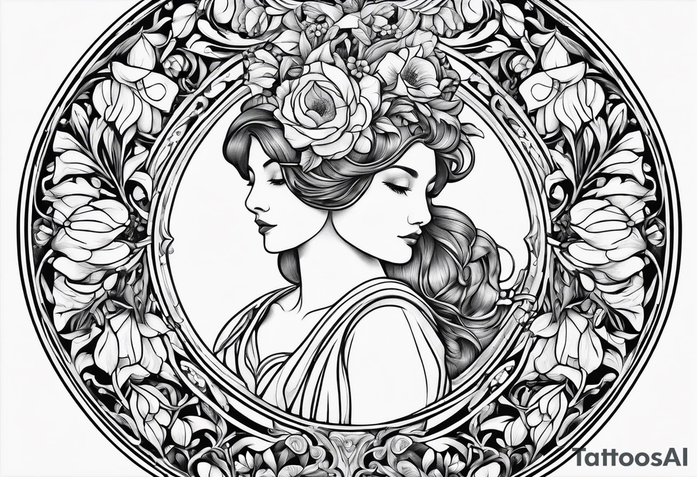 Fine line 
Circular Art nouveau foxglove tattoo idea