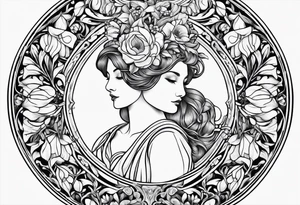 Fine line 
Circular Art nouveau foxglove tattoo idea