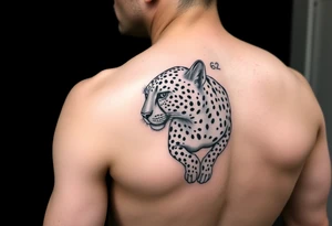 realistic cheetah on the side of the chest with the number 62 somewhere around it tattoo idea