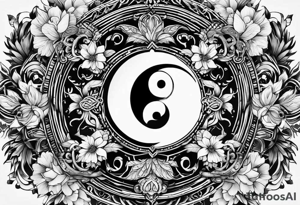 Yin et Yang qui représente l'ennuie et la souffrance tattoo idea
