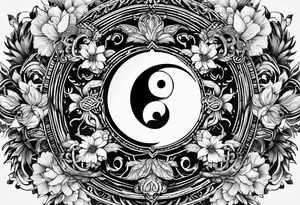 Yin et Yang qui représente l'ennuie et la souffrance tattoo idea