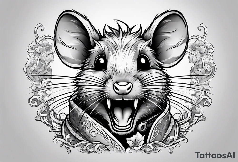 Crazy rat with a lighter tattoo idea