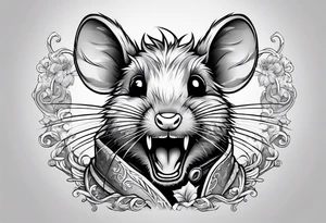 Crazy rat with a lighter tattoo idea