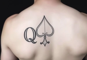 a Q and a spade sketch tattoo idea