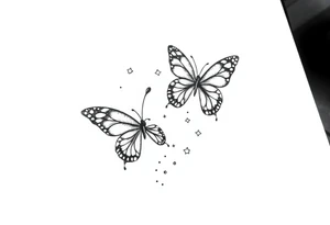 Basic butterflies with lots of sparkles and some bubbles tattoo idea