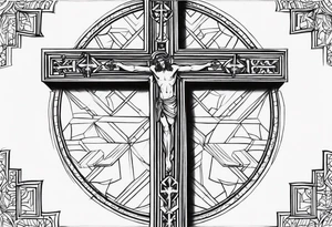 cross, god, walking, angles tattoo idea