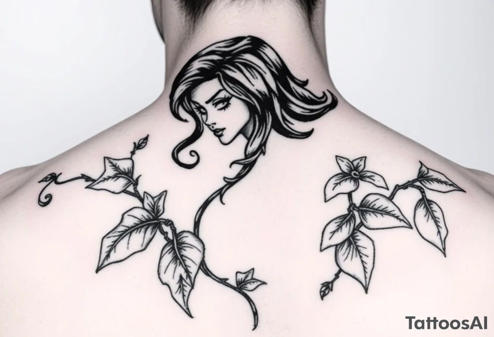 Poison ivy character comic style sketch tattoo tattoo idea