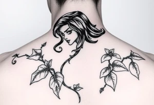 Poison ivy character comic style sketch tattoo tattoo idea