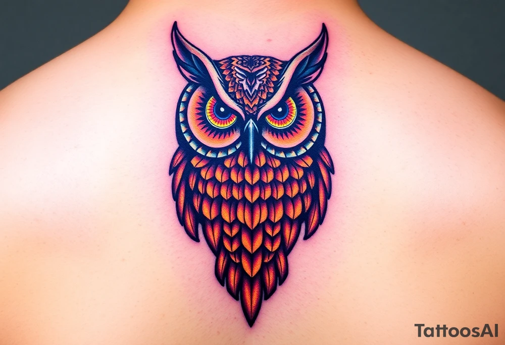 Honey comb, owl tattoo idea