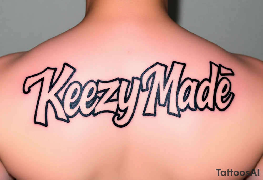 Fat bubble graffiti style lettering  (KeezY MadE) tattoo idea