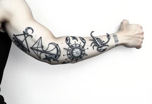 Taurus, cancer, 2 scorpio, capricorn, and libra star constellation tattoo for arm tattoo idea