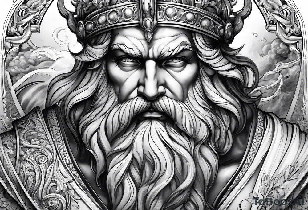 Zeus, Poseidon, Hades, full sleeve tattoo idea