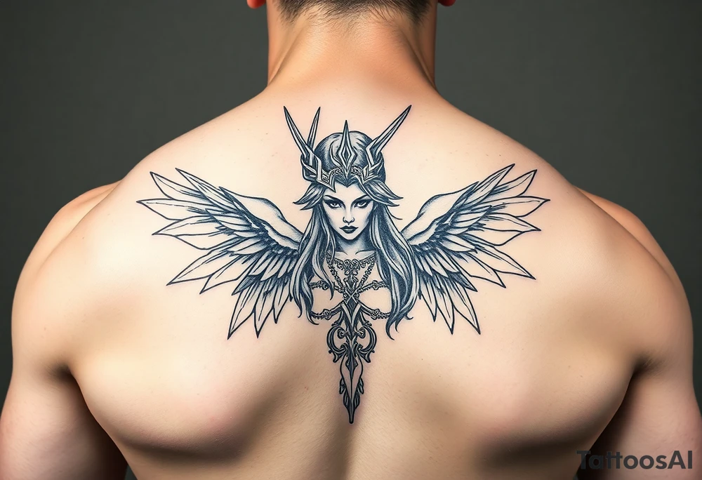 Fully body Valkyrie from valhalla tattoo idea