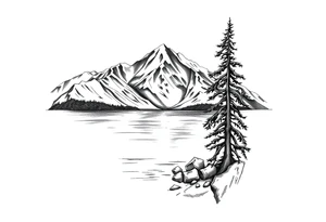 Lake Tahoe vertical image tattoo idea