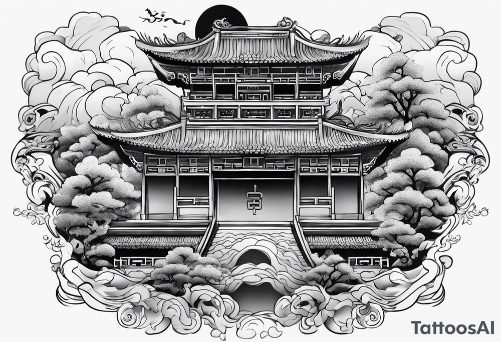 traditional chinese painting tattoo idea