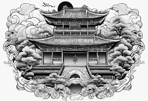 traditional chinese painting tattoo idea