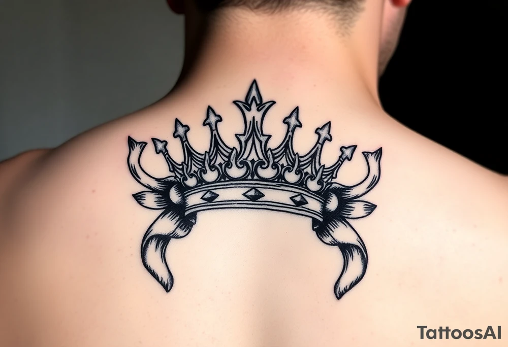 crown
pierced with flowing ribbons princess crown festhers tattoo idea