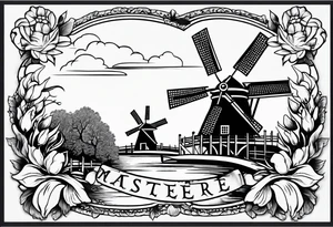 Dutch lineage/heritage tattoo using either the dutch republic lion, windmills, tulips or a combination. Keep it simple and more gothic tattoo idea