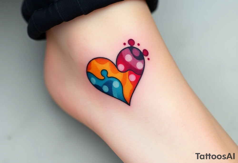 autism heart puzzle shape symbol tattoo idea