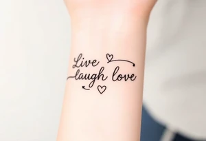 Live laugh love tattoo thats a bracelet tattoo idea