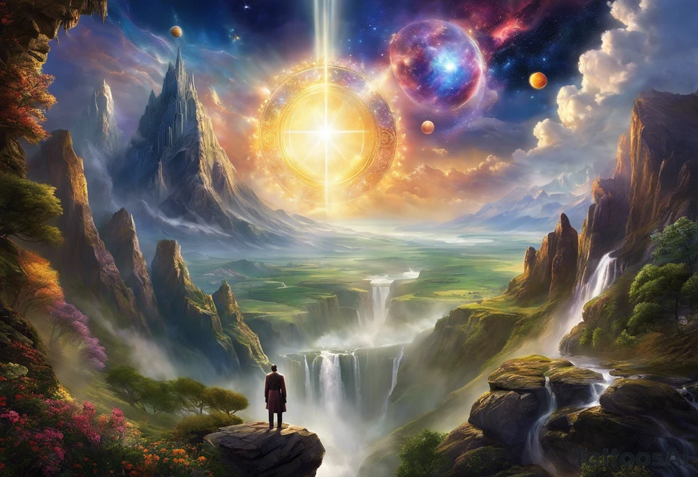 Jehovah looking out at the marvels of his creation from the atoms to the galaxy and celestial beings. With grey wash and a fantasy theme. Jehovah has to be a character who is so majestic, charismatic, immensely powerful. There isnt a single thing he isnt capable of doing. Infinitely powerful forward facing. Without the pagan styled attire and without the pagan symbols etceterashirtless, large muscular athletic physique, deep muscle definition tattoo idea