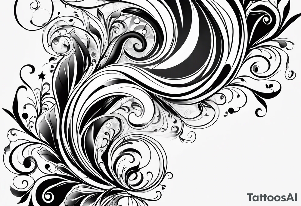Swirls and whirls half sleeve tattoo idea
