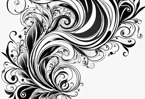 Swirls and whirls half sleeve tattoo idea