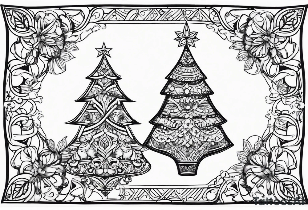 Christmas tree ornament tattoo idea