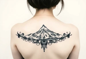 Traditional Mt Taranaki chest tattoo tattoo idea