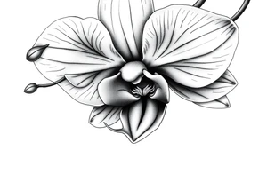 Orchid realistic with a mix with vagina tattoo idea