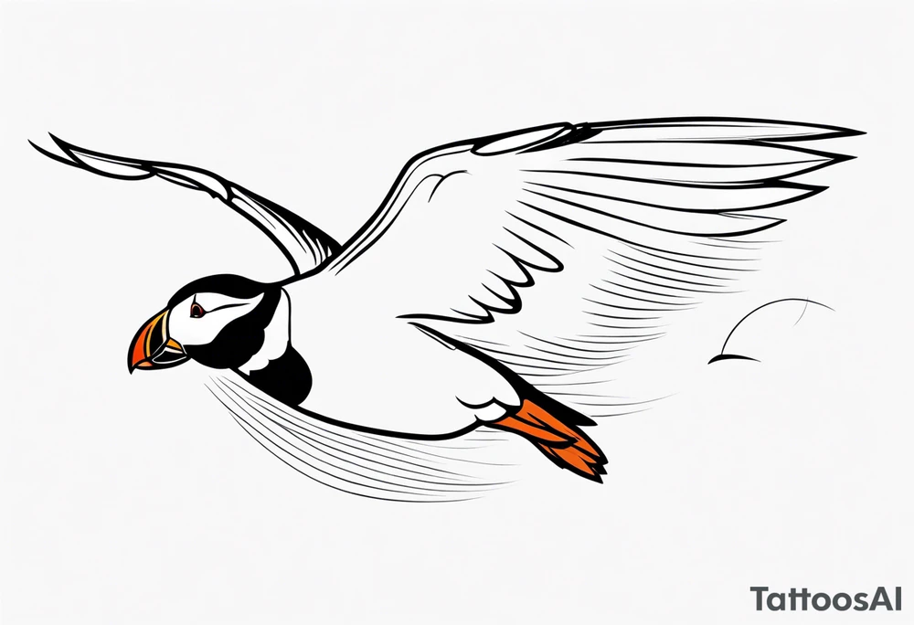 a flying puffin
 - forarm Tattoo tattoo idea