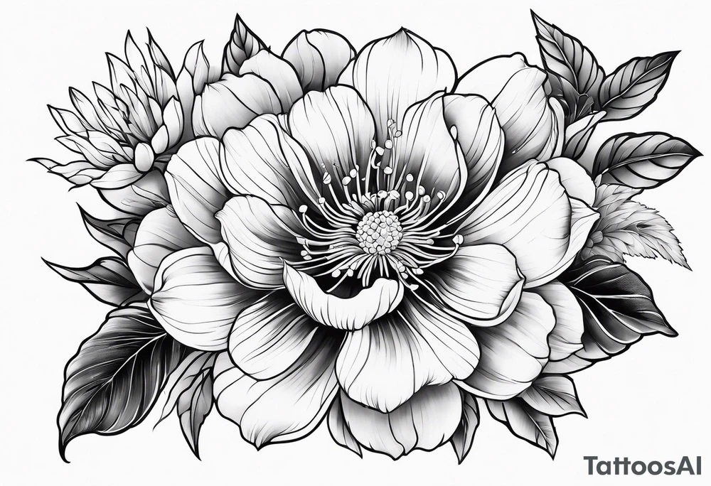 traditional Japanese flowers tattoo idea