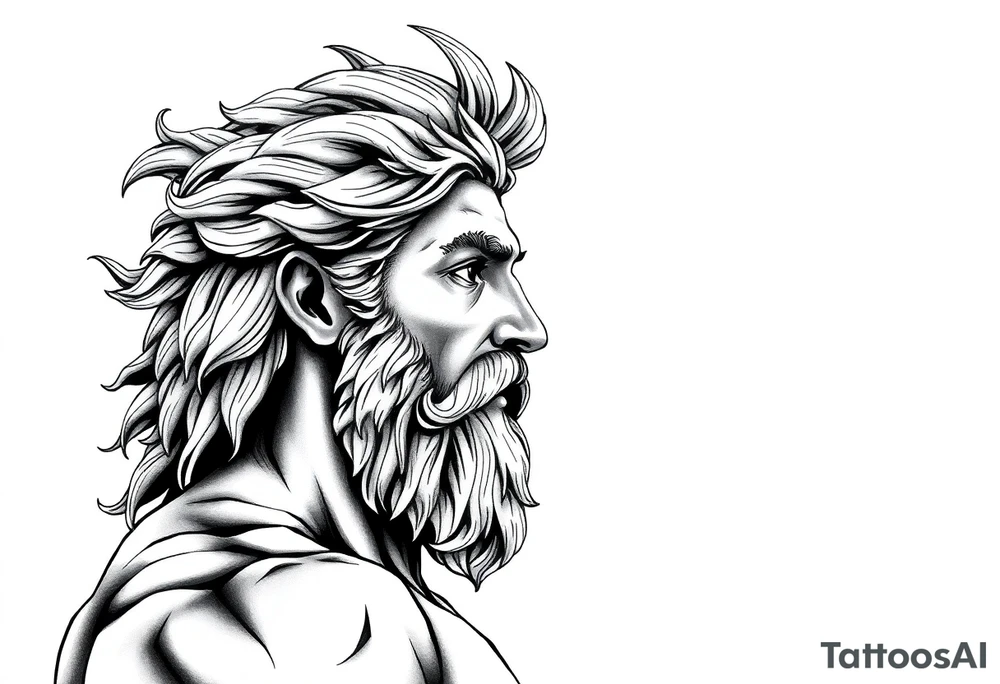 GREEK GOD LOOKING OVER HIS EMPIRE tattoo idea