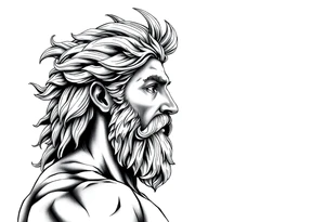 GREEK GOD LOOKING OVER HIS EMPIRE tattoo idea