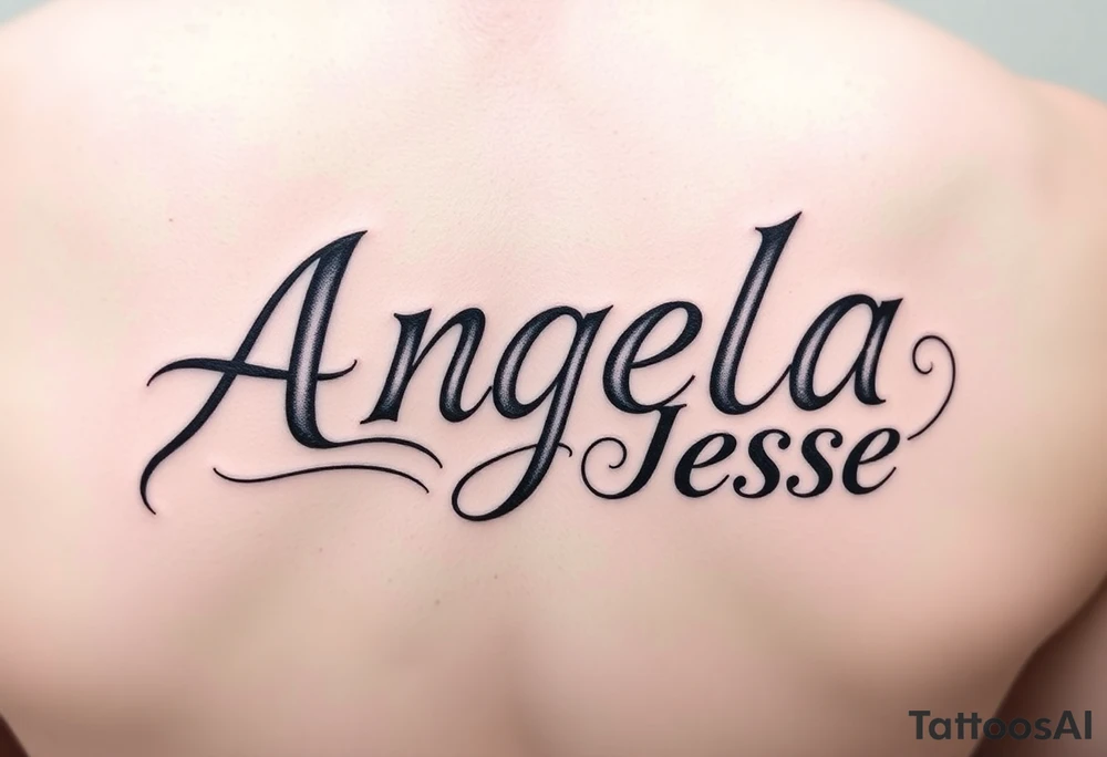 The name Angela and Jesse Combined tattoo idea