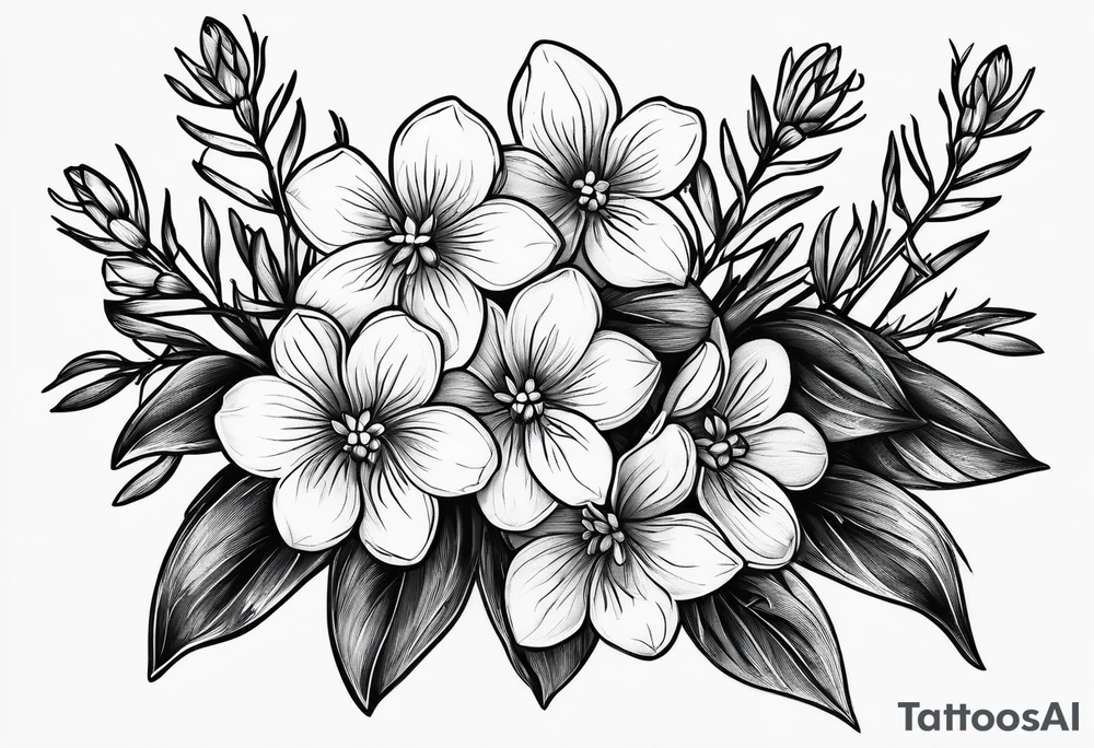 One art style bouquet of bluebonnets tattoo idea