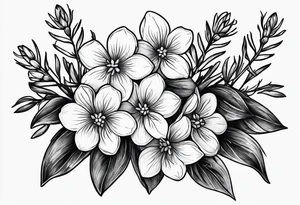 One art style bouquet of bluebonnets tattoo idea