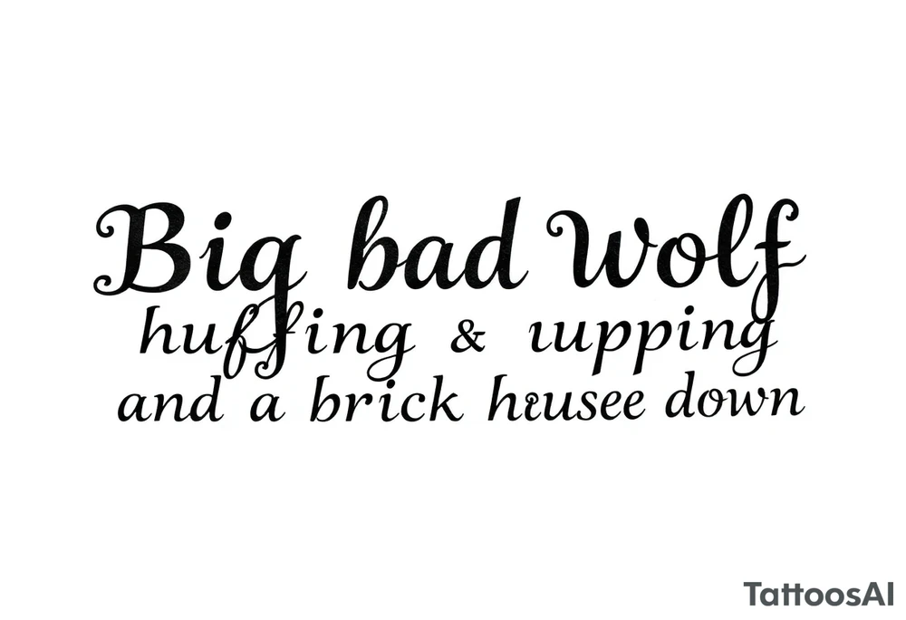 Big bad wolf huffing puffing and blowing a brick house down tattoo idea Big bad wolf huffing puffing and blowing a brick house down tattoo idea