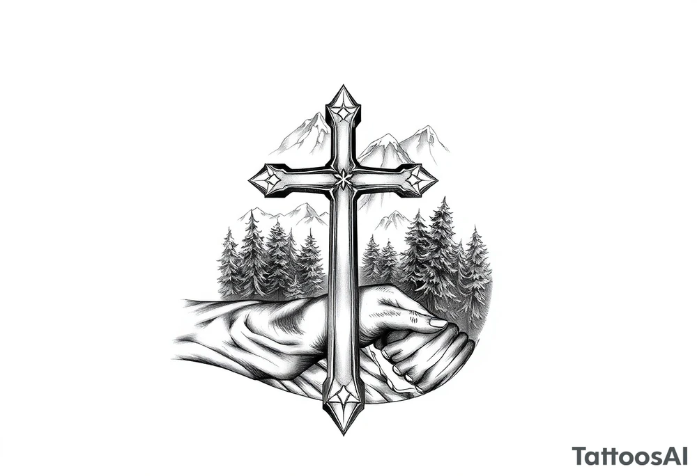 russian orthodox cross in a light forrest mountainous setting tattoo idea russian orthodox cross in a light forrest mountainous setting tattoo idea