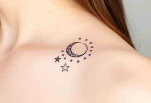 Stars and moon tattoo idea