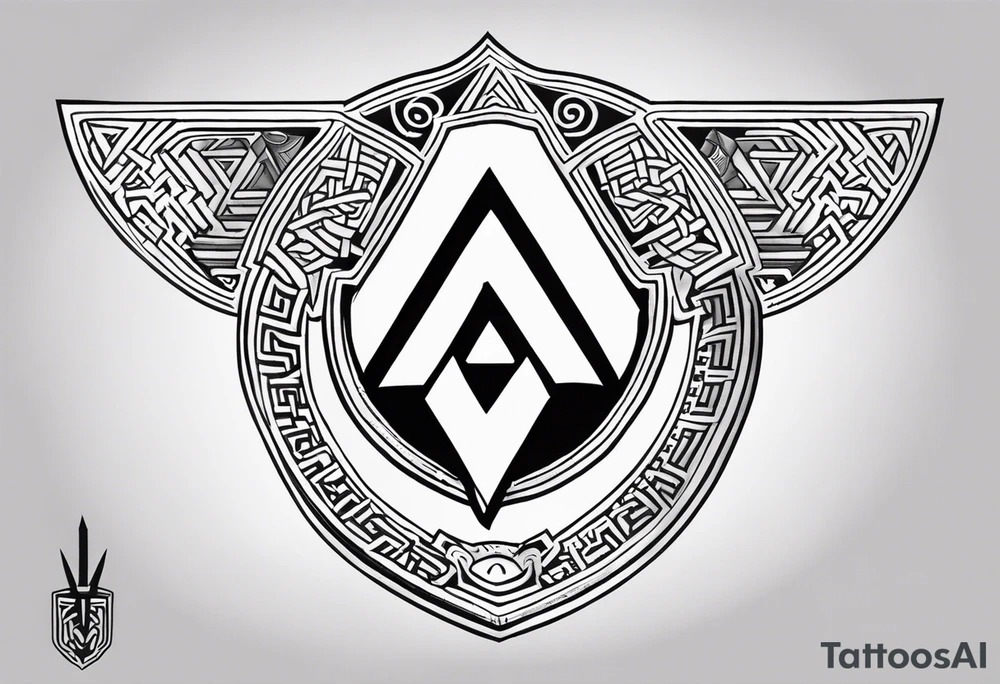 Valhalla shield sword valknut tattoo idea