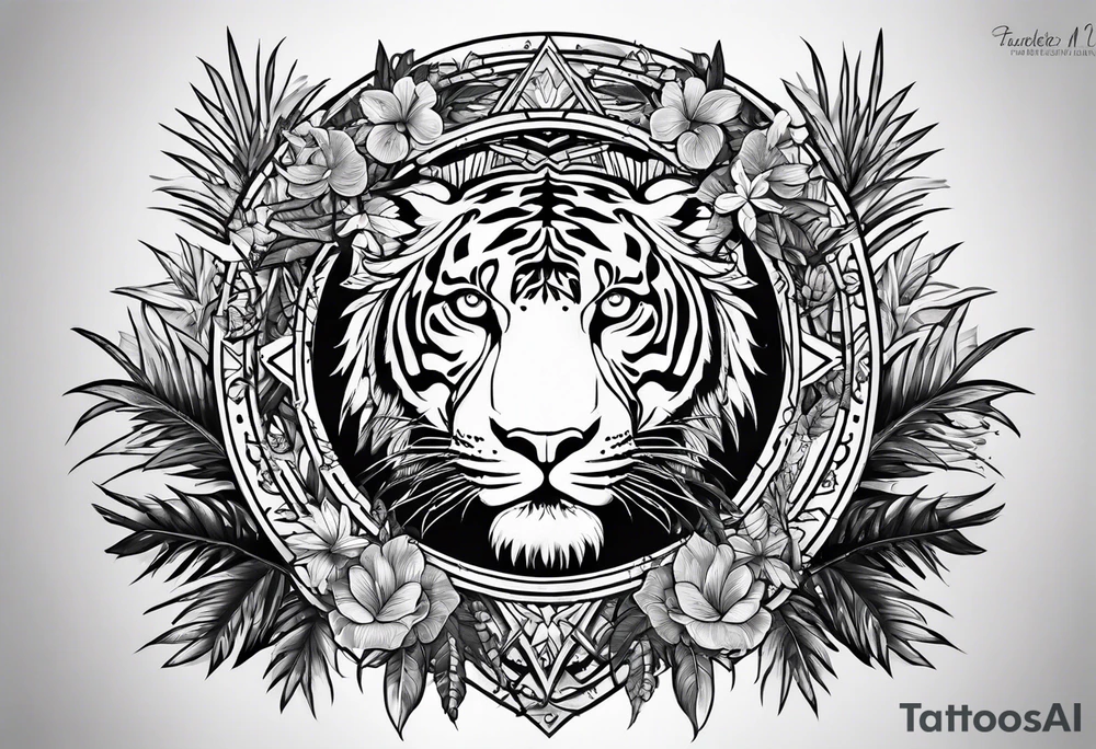 Jungle rainforest canvas tattoo idea