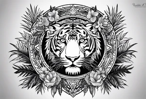 Jungle rainforest canvas tattoo idea