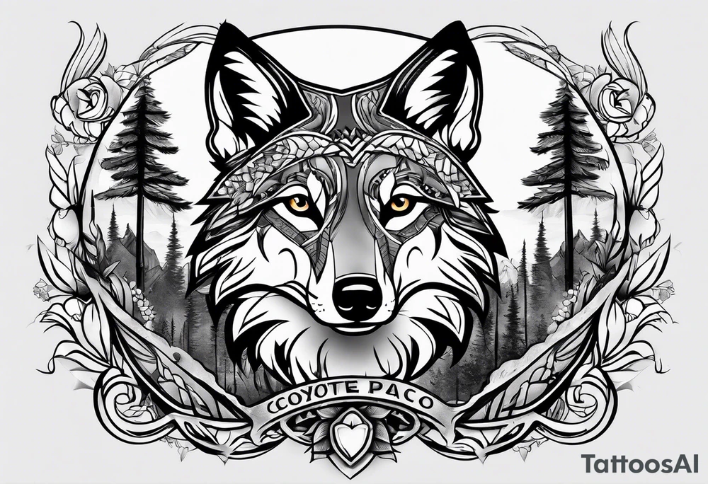 pack of coyotes tattoo idea