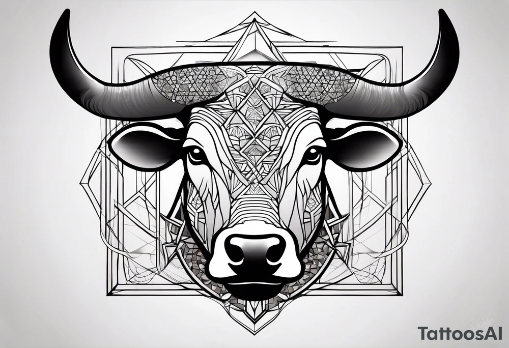 Taurus sign, sacred geometry tattoo idea