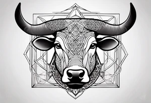 Taurus sign, sacred geometry tattoo idea
