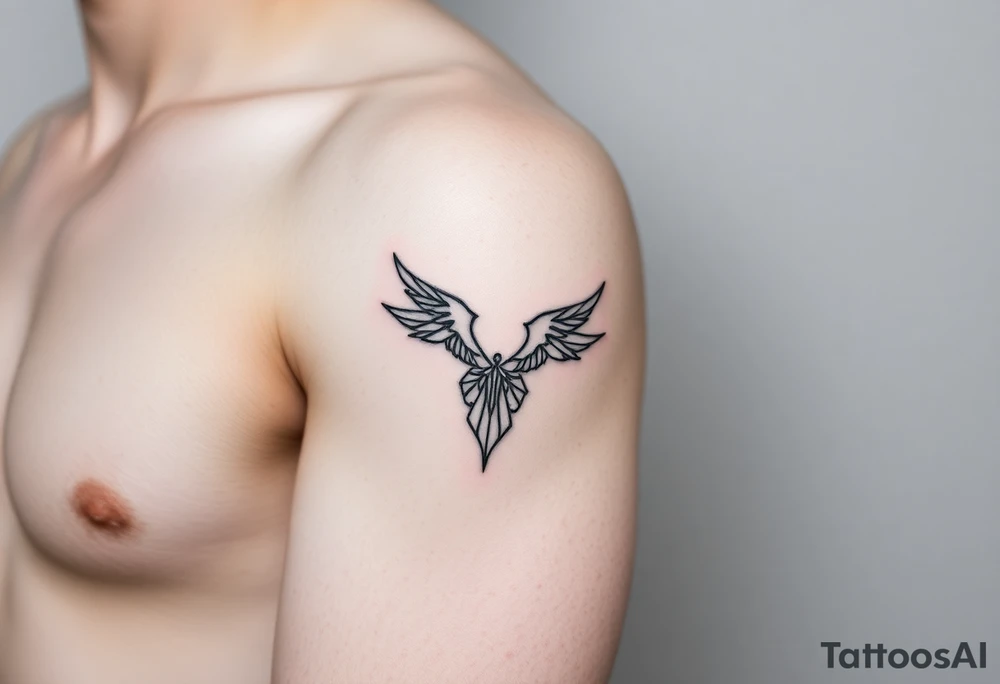 A minimalist and symbolic tattoo representing self-discovery, freedom, and acceptance. Incorporate flowing silhouettes, abstract lines, or interconnected shapes that evoke a sense of unity, growth, and emotional strength. Keep the design elegant, modern, and deeply meaningful. tattoo idea