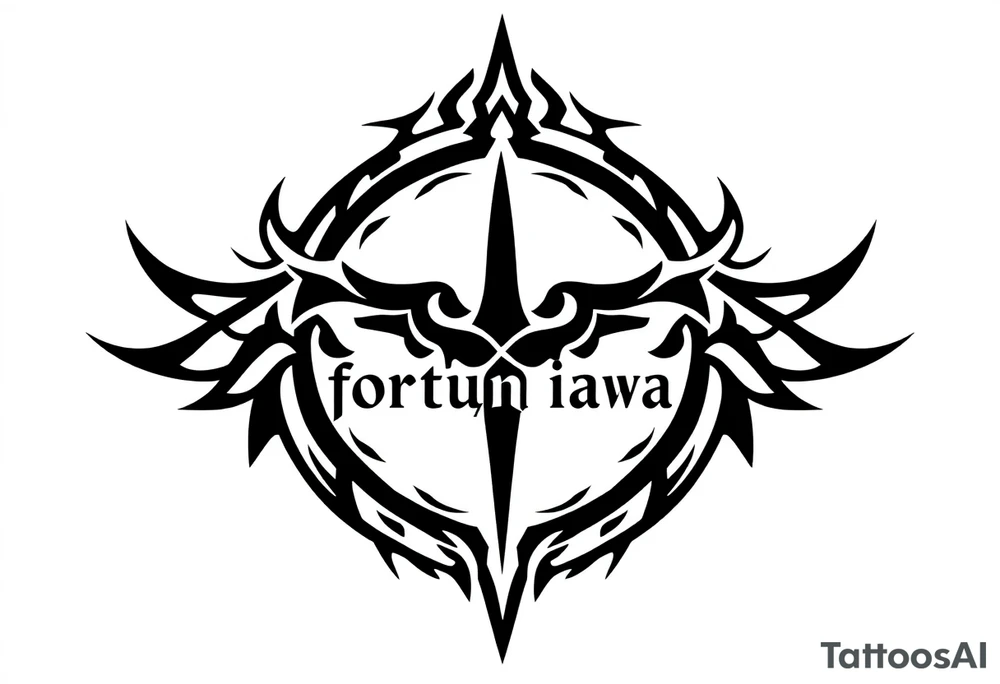 Quote "audentes fortuna iavat" with roman army symbol tattoo idea
