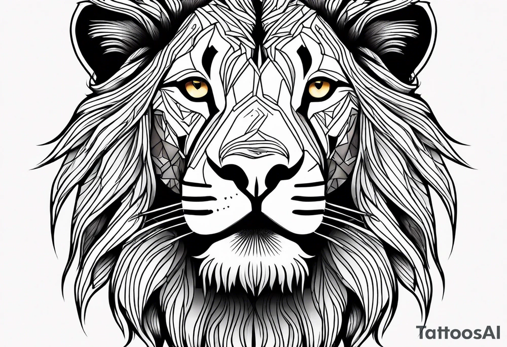 powerful majestic lion, close-up tattoo idea