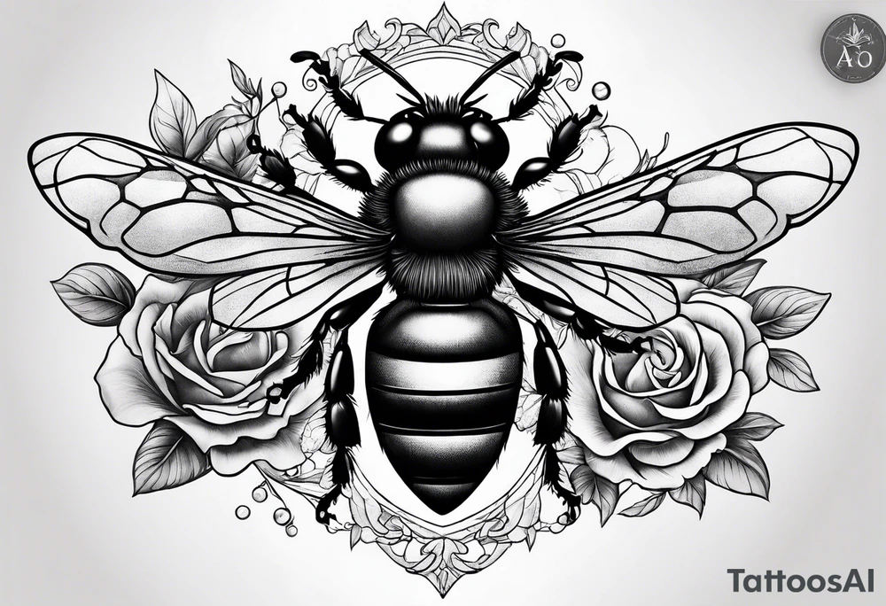 A forearm tattoo of a Ruby and a honey bee tattoo idea A forearm tattoo of a Ruby and a honey bee tattoo idea